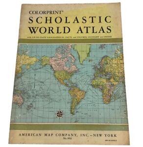 Colorprint Scholastic World Atlas American Map Company No 9552