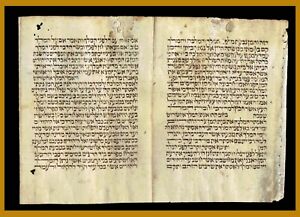 Ancient Bible Esther Scroll Manuscript Leaf From Italy 200 Years Old Judaica 
