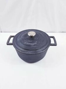Antique Old Stove Cast Iron Gypsy Cooking Pot Pan Grey Solid Heavy