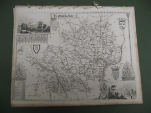 100 Original Hertfordshire St Albans Map By Thomas Moule C1848 Vgc Railways