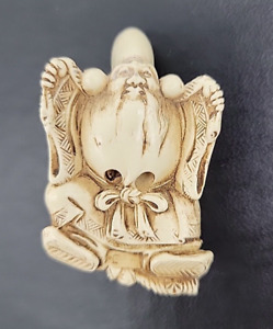 Netsuke Turtle Man Resin Figurine Japan Highly Detailed Hand Carved 2 2 
