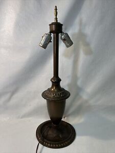 Antique 1920s Art Deco Lamp Bronze Coated And Rewired