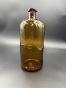 Large 13 5 Antique Glass Apothecary Medicine Bottle Amber Glass Brown Glass