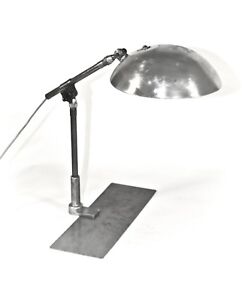 French Modernist Mid Century Industrial Task Lamp Solere With Square Base