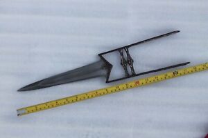 V Vrare Antique Rajput Maratha Bigger Size Silver Inlaid Wootz Blade Katar Knife