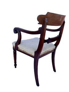 Antique French Empire Mahogany Arm Desk Chair