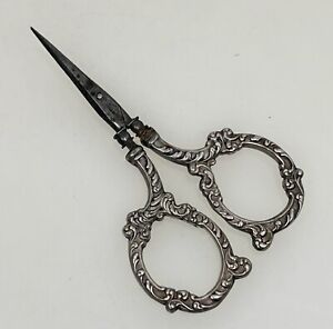 Unger Bros Sterling Silver Antique Ornate Sewing Embroidery Scissors 92042