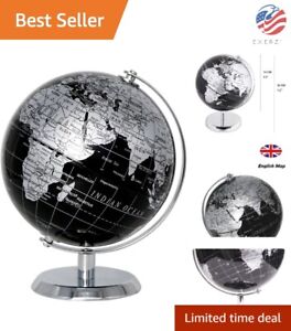 Metallic Black World Globe Mini Educational Globe Of Earth 5 5 Inch