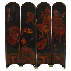 Fine Antique Room Divider Titled In Chinese Midsummer Painting Of Xinwei Year 