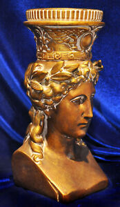 Neoclassical Bust Goddess Winged Italy Greek Roman Caryatid Ormolu Lamp Base