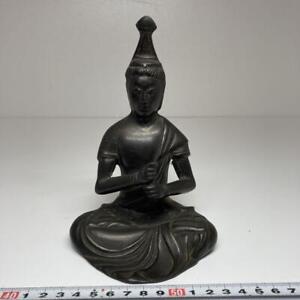 Edo Era Nyorai Buddha Old Bronze Statue 6 4 Inch Tall Antique Figurine Japanese