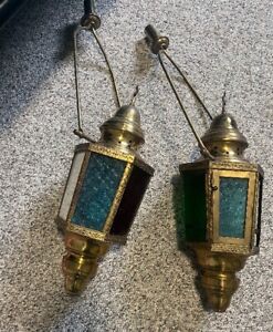 Pair Of Antique French Church Processional Lanterns 19th Century France