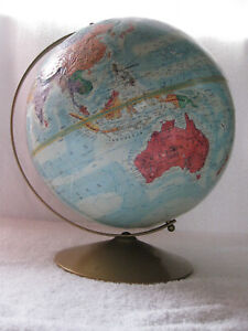 Globe Vintage 12 Rotating 3 D Elevation Replogle World Nation Series Usa