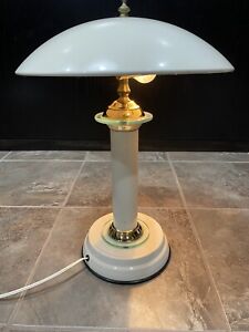 Atomic Table Lamp Flying Saucer Ufo Mushroom Shade Touch Lamp White Mcm Mid