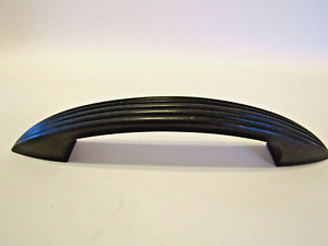 Vintage Black Bakelite Ribbed Stove Drawer Pull Range Door Handle