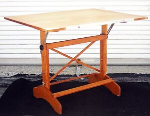 1960 S Anco Bilt Drafting Table Cast Iron 42 X 31 Super Clean Complete Ex 