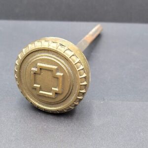 Antique Solid Heavy Brass Door Knob With Cross Design And Spindle