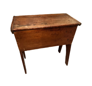 Unique 18th 19th Century Barn Sale Find Primitive Dough Box Table