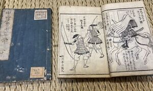 1854 Japanese How To Wear Armor Woodblock Print Book Antiques 1set Of 2books