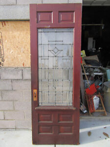  Antique Full Beveled Glass Door Zinc 31 5 X 90 25 Architectural Salvage 