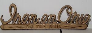 Vintage Iron On Ohio Cast Iron Factory Plate Sign Steel Mill Teardown Industrial