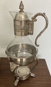 Vintage Silver Plated Coffee Carafe Tea Warmer 14 5 Tall Just Needs Polishing