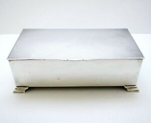 Mid Century Vintage Sterling Silver Cigarette Trinket Jewelry Case Box Plain