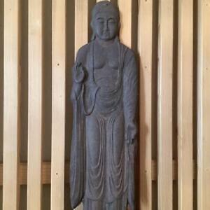 Amida Nyorai Buddha Amitabha Iron Statue 24 4 Inch 19th C Edo Era Japan Antique
