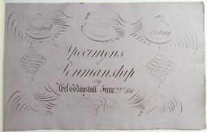 Antique 1838 Handwritten Manuscript Sketchbook Folk Art Journal Penmanship Book