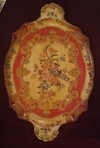 Japanese Lacquered Tray 12 X 18 Paper Mache Tole Painted 20 S French Influence