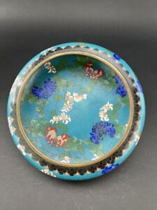 Excellent Antique Chinese Cloisonne Enamel Floral Bulb Bowl Brush Washer