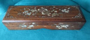 Antique Chinese Rosewood Mather Of Pearl Inlaid Box