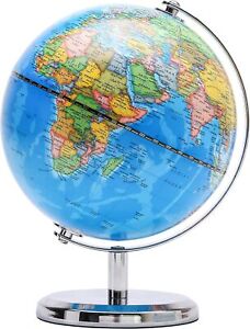 Exerz 14cm World Globe Political Map Mini Globe Educational Geographic Modern