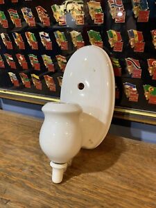 Vintage White Ceramic Art Deco Wall Sconce Light Theater Style 7 Wired