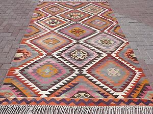 Vintage Antalya Kilim Multi Color Wool Handmade Floor Rugs 66 1 X 104 7 Carpet
