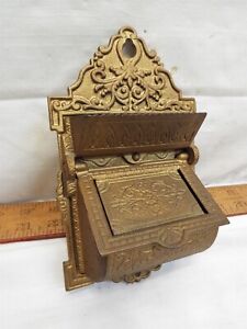 Antique Cast Iron Double Pocket Wall Match Safe Holder Kitchen Stove Fireplace