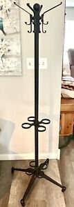 Wrought Iron Coatstand And Umbrella Holder 67 Tall 25 Wide On Wheels