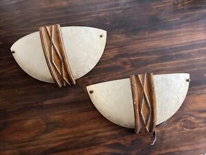 Vintage Wall Sconce Lamp Light Fixture Retro Mcm Style Set Of 2