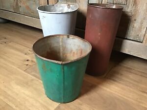  Old Vintage Maple Sap Buckets Set Of 3 Authentic Great Color 