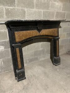  Antique Fireplace Mantel Faux Painted 53 5 X 48 25 Architectural Salvage