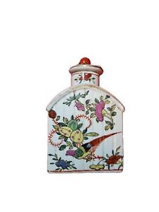 Canton Export Porcelain China Hand Painted Tea Caddy 1800 S