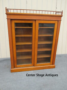 63014 Antique Victorian Oak Bookcase Curio Cabinet Etergie
