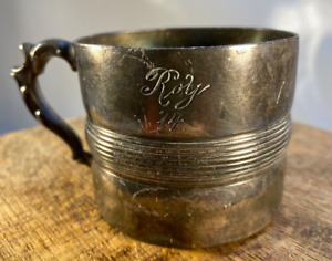 Vtg Poole Silver Co Silverplate Monogramed Child S Cup Epns Taunton Mass