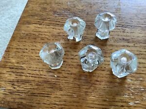 Steampunk Five Vintage Antique Old Glass Draw Pulls Knobs