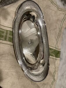 Vintage Silver Plated Oval Tray Great Condition Use On Your Vanity For Perfum