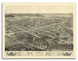 Kokomo Indiana 1868 Historic Panoramic Town Map 18x24
