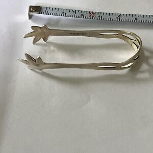 Vtg Sterling Silver Webster Claw Sugar Cube Olive Tongs Open Cut