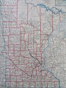 Minnesota Twin Cities Minneapolis St Paul Duluth Mankato 1892 Detailed State Map