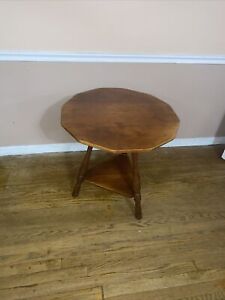 This Is An Old Rare Cushman Solid Maple Lamp Table In Good Condition 