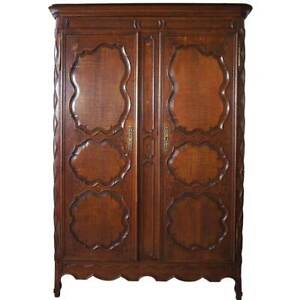 Large French Parisian Louis Xv Style Oak Armoire Early 19th Century